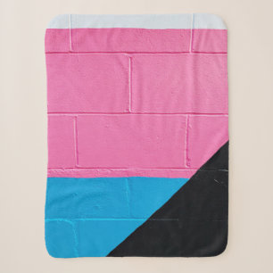 Cobertor Sherpa Parede rosa e azul pintada