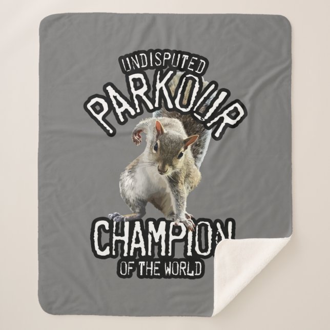 Cobertor Sherpa Parkour Squirrel - engraçada freerunning (Frente)