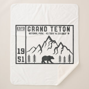 Cobertor Sherpa Parque Nacional do Vintage Grand Teton Wyoming Mou