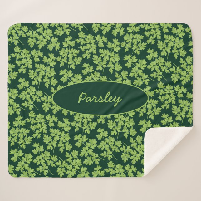 Cobertor Sherpa Parsley Pattern (Frente (Horizontal))