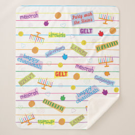 Cobertor Sherpa Partido Hanukkah Sherpa Blanket/Médio