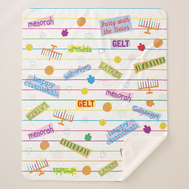 Cobertor Sherpa Partido Hanukkah Sherpa Blanket/Médio (Frente)