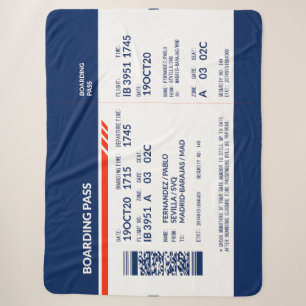 Cobertor Sherpa Passagem de embarque - Azul e Vermelho