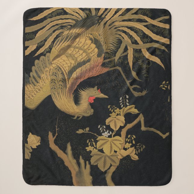 Cobertor Sherpa Pássaro Audsley Mítico Howo: Fênix Japonesa de 188 (Frente)