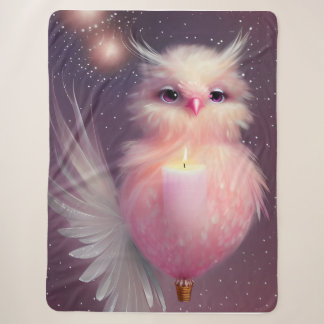 Cobertor Sherpa Pássaro Bebê Rosa Fluffy
