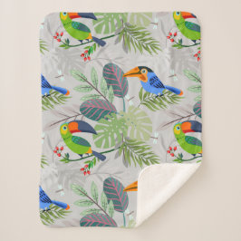 Cobertor Sherpa Pássaro tucano bonito, padrão de todas as aves, aq