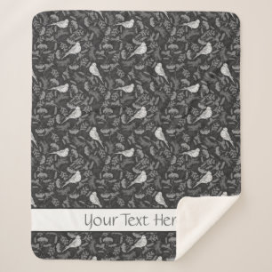 Cobertor Sherpa Pássaros Brancos Brilhantes e Brancos Invernos Pad