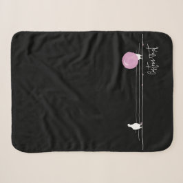 Cobertor Sherpa Pássaros Bublegum engraçados em preto-fio