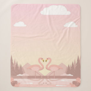 Cobertor Sherpa Pássaros Flamingo Casais Bonitos Oferecem Pássar