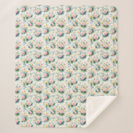 Cobertor Sherpa pastel blossom field