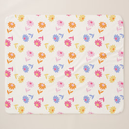 Cobertor Sherpa Pastel Colorful Flowers (Flores Coloridas) Padrão