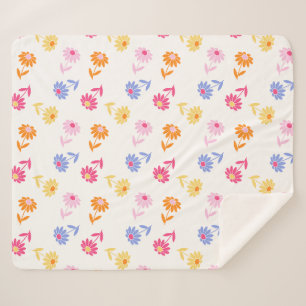 Cobertor Sherpa Pastel Colorful Flowers (Flores Coloridas) Padrão