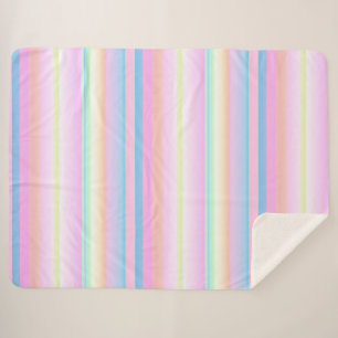 Cobertor Sherpa Pastel de cores bonitas listradas