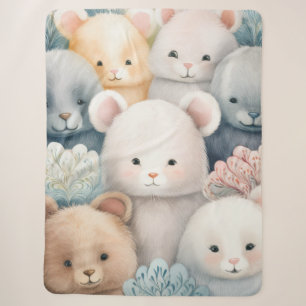 Cobertor Sherpa Pastel de Cuta Personalizável para Bebê