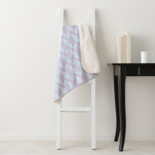 Cobertor Sherpa Pastel em Pó com Stripe Cevon com Seta de Dois Ton