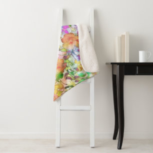 Cobertor Sherpa Pastel floral