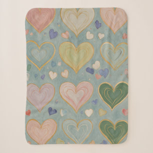 Cobertor Sherpa Pastel Heart Tapeçaria