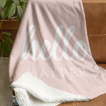 Cobertor Sherpa Pastel Mínimo Moderno, Rosa Alô E Seu Nome<br><div class="desc">Pastel Mínimo Moderno,  Rosa Alô E Seu Nome</div>