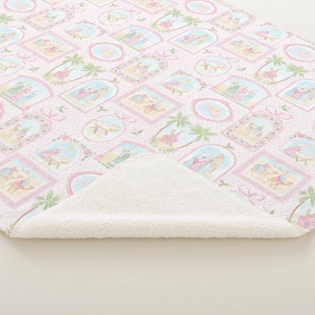 Cobertor Sherpa Pastel Nativity Scenes (3/4)