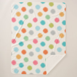 Cobertor Sherpa Pastel Pompoms Sherpa Blanket