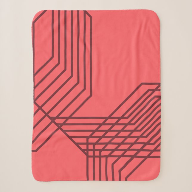 Cobertor Sherpa Pastel Red, simples, moderno, design geométrico (Frente)