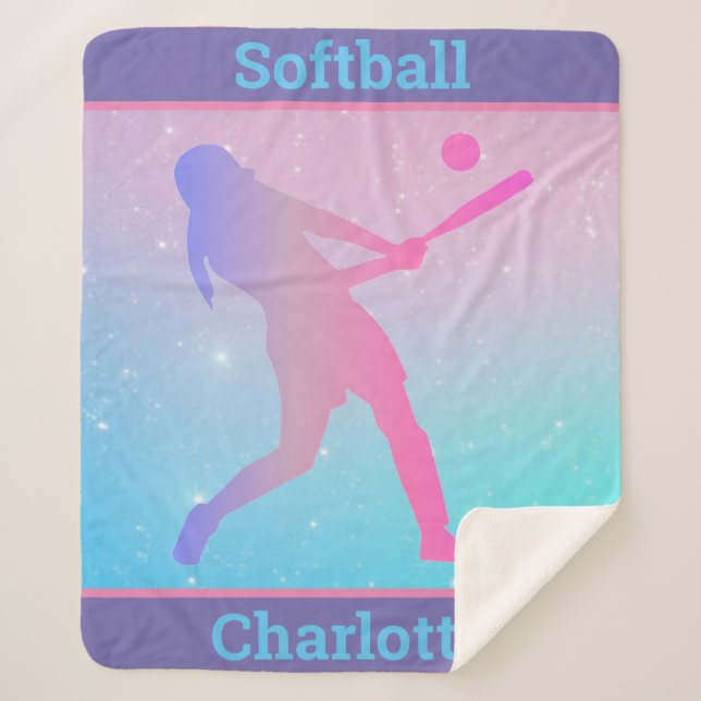 Cobertor Sherpa Pastel Softball Sherpa Blanket (Frente)