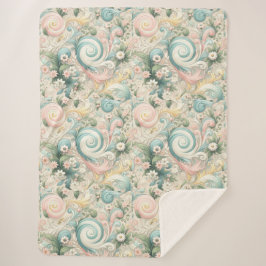 Cobertor Sherpa Pastel Whimsy Swirls: Um Sonho de Dia de Cottageco