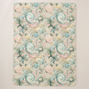 Cobertor Sherpa Pastel Whimsy Swirls: Um Sonho de Dia de Cottageco