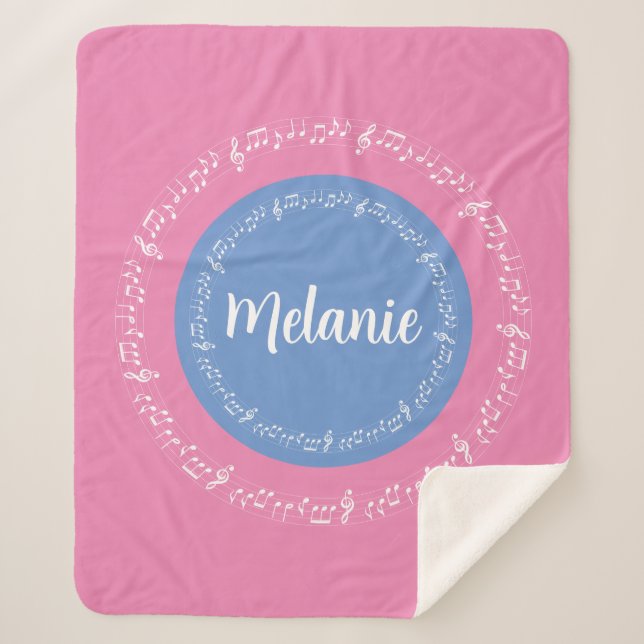 Cobertor Sherpa Pastels Sherpa Blanket com nome personalizado (Frente)