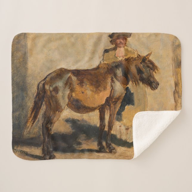 Cobertor Sherpa Pastor com Cavalo (Frente (Horizontal))