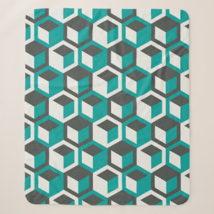 Cobertor Sherpa Pat geométrico perfeito com abstrato retrô inspi