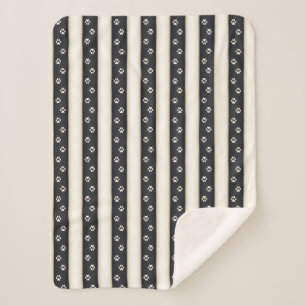 Cobertor Sherpa Pata de Cachorro Imprime Pet Lover Preto e Anterio