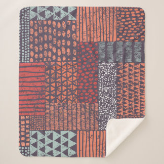 Cobertor Sherpa Patchwork boêmia: design sem costura desenhada à m