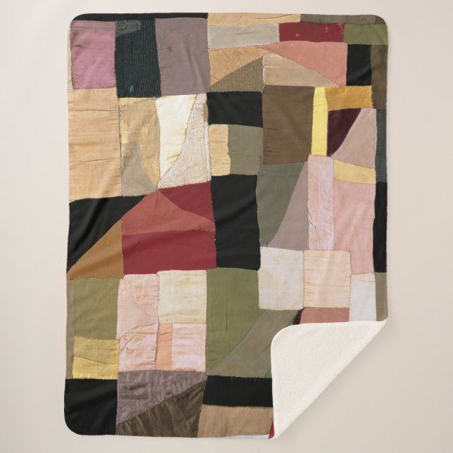 Cobertor Sherpa Patchwork (Creme do Filho) | Sonia Delaunay | (Frente)