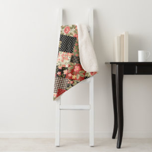 Cobertor Sherpa Patchwork Patternos Flowers Bolinhas Placa Geométr
