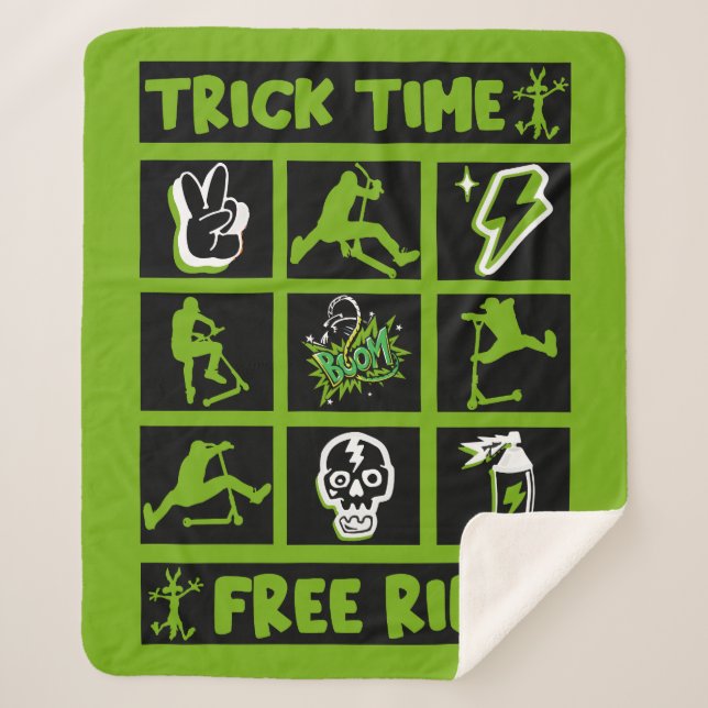 Cobertor Sherpa patinete de estilo livre (Frente)