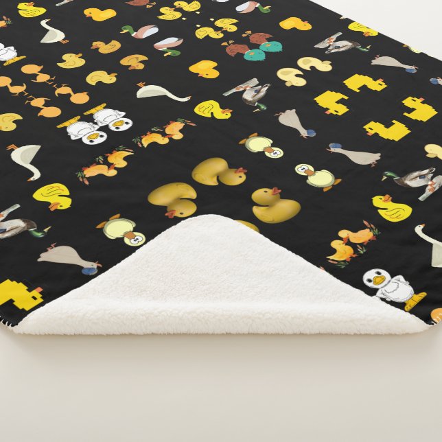 Cobertor Sherpa Pato Cinto padrão animal para crianças deco de qua (3/4)