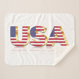 Cobertor Sherpa Patriótica EUA Flag Sherpa Blanket