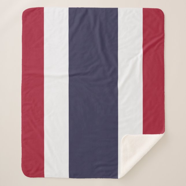 Cobertor Sherpa Patriótico com bandeira da Tailând (Frente)