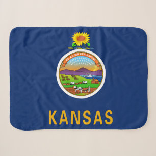 Cobertor Sherpa Patriótico Impressão do Estado do Kansas