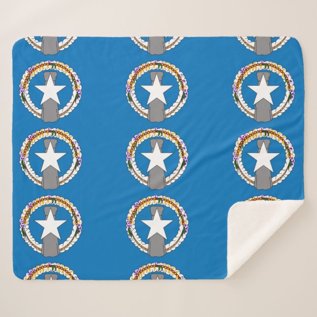 Cobertor Sherpa Patriótico Sherpa Blanket - bandeira da Mariana No (Frente (Horizontal))