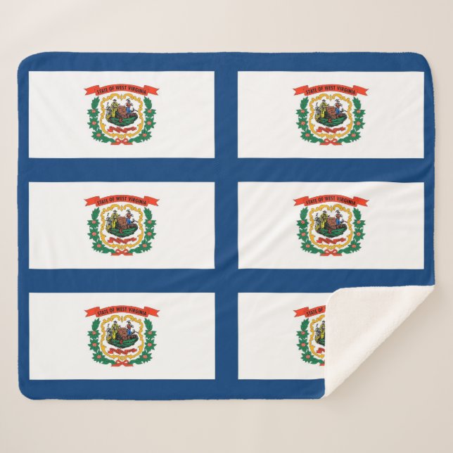 Cobertor Sherpa Patriótico Sherpa Blanket com bandeira da Virgínia (Frente (Horizontal))