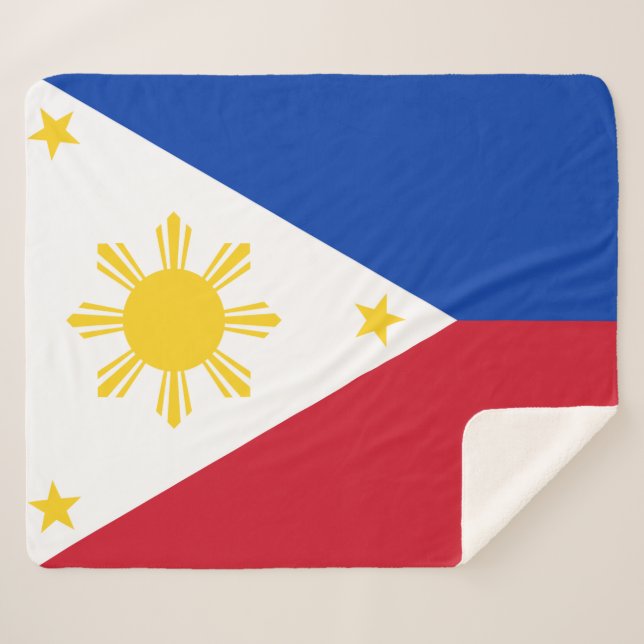 Cobertor Sherpa Patriótico Sherpa Blanket com bandeira das Filipin (Frente (Horizontal))