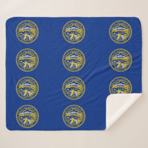 Cobertor Sherpa Patriótico Sherpa Blanket com bandeira de Nebrask