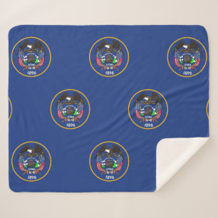 Cobertor Sherpa Patriótico Sherpa Blanket com bandeira de Utah