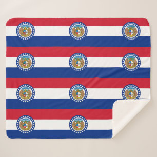 Cobertor Sherpa Patriótico Sherpa Blanket com bandeira do Missouri