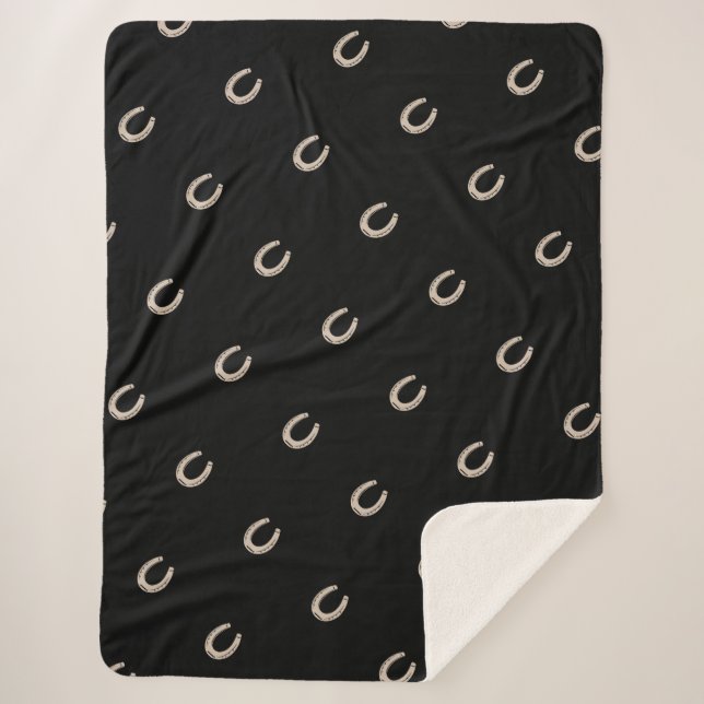 Cobertor Sherpa Patterno Equestre Lucky Horse (Frente)