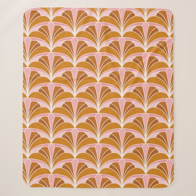 Cobertor Sherpa Patterno Invisível do Damask Floral Elegante. De (Frente)