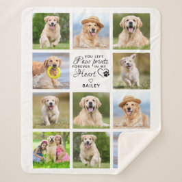 Cobertor Sherpa Paw Imprime Minha Colagem Fotográfica De Pet Memor