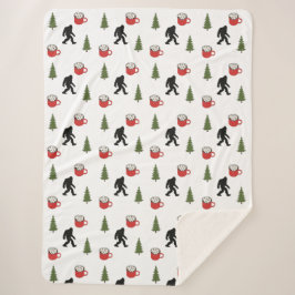 Cobertor Sherpa Pé Grande, Cacau Quente, Árvore De Pinheiro, Exter